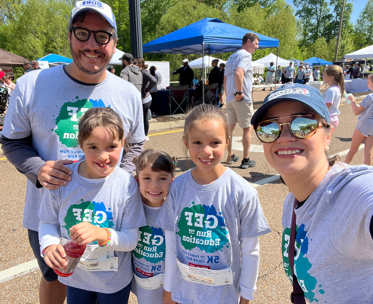 Ignacio and his family at a fun run